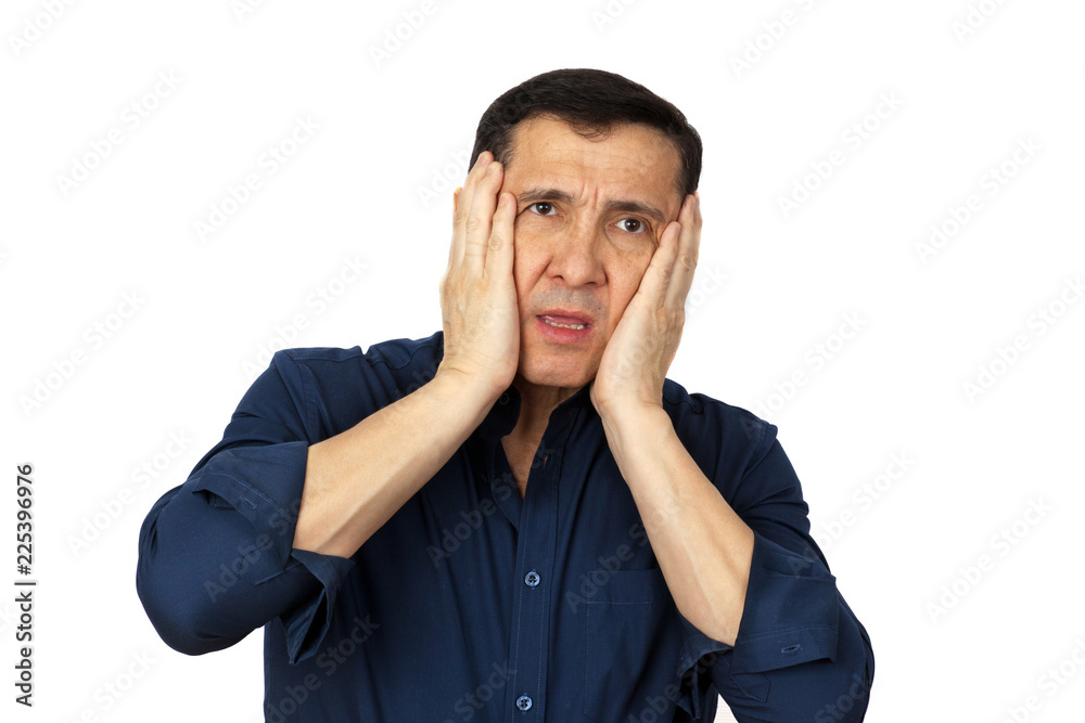 Portrait of a young man in despair Portrait of a young man in despair
