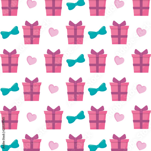 gifts boxes presents and bowties pattern