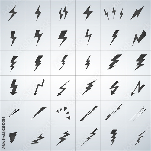 Lightning vector set isolat...