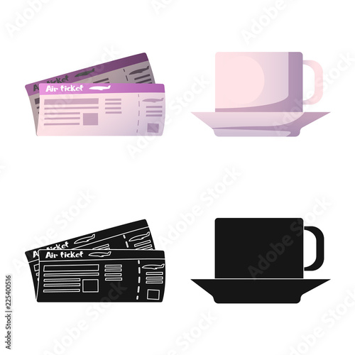 Vector design of airport and airplane logo. Set of airport and plane stock symbol for web.