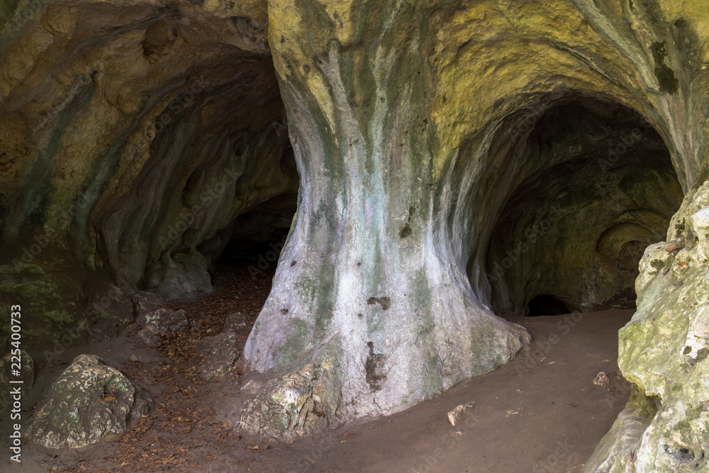 Cave in the Ostreznik nature reserve in Jura Krakowsko-Czestochowska, Silesia, Poland
