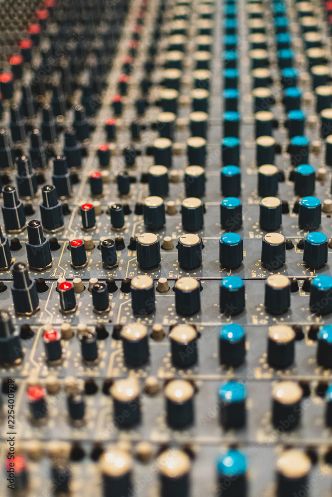 close up of a recording studio's mixer close up of a recording studio's mixer