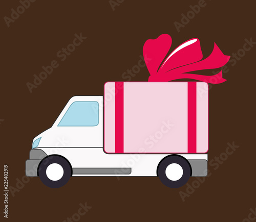 truck vehicle with gift box