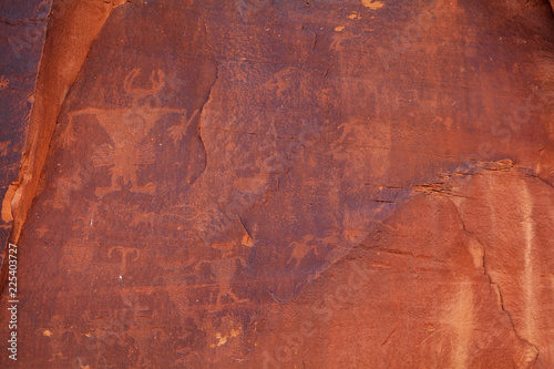 Potash Road Moab Utah ancient pictograph details photo