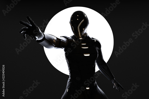 martial game character - 3d rendering