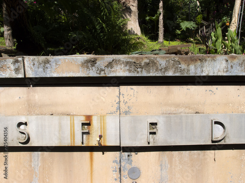 Rusting SFFD Logo at Filbert Street Stairs photo