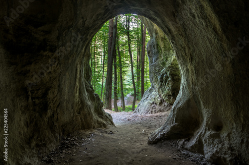 Cave in the Ostreznik nature reserve in Jura Krakowsko-Czestochowska, Silesia, Poland photo