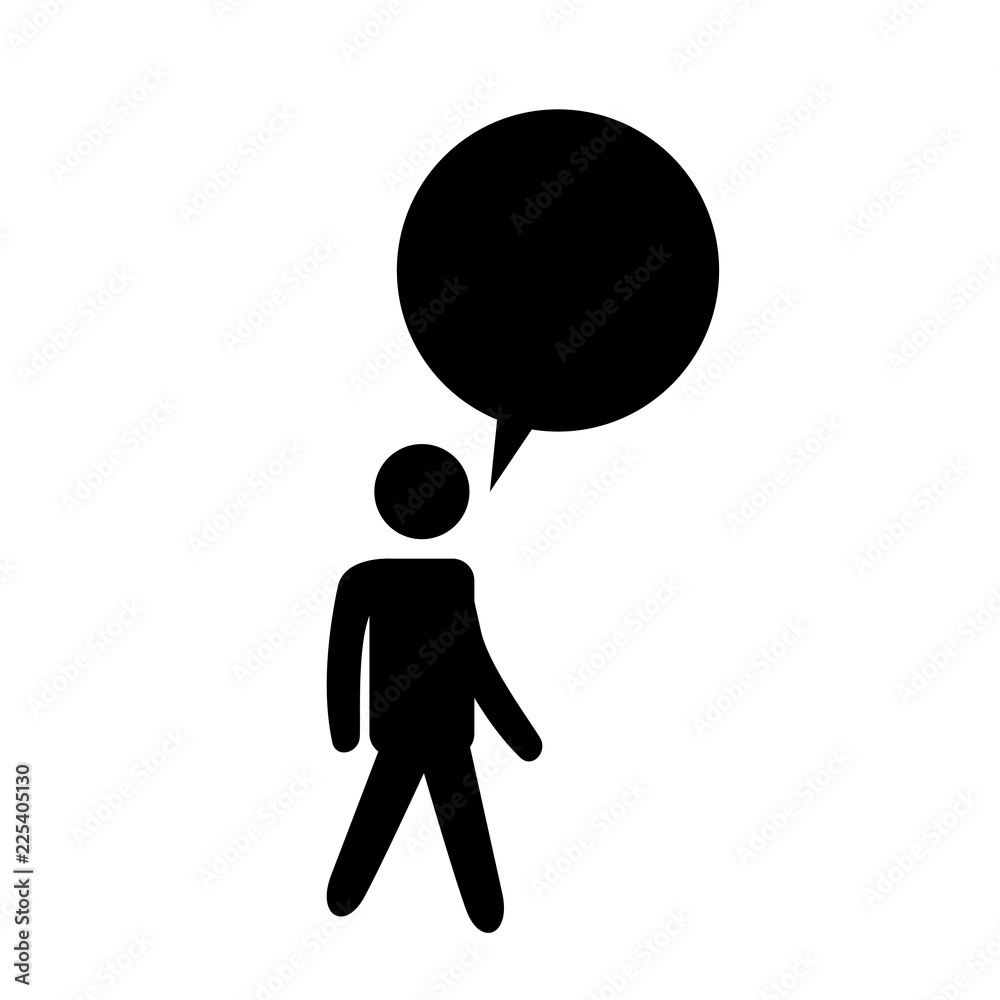 human figure silhouette with speech bubble human figure silhouette with speech bubble