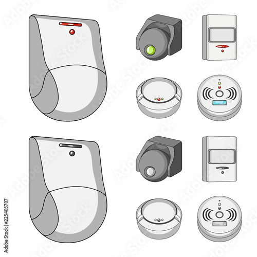 Isolated object of cctv and camera symbol. Collection of cctv and system vector icon for stock.