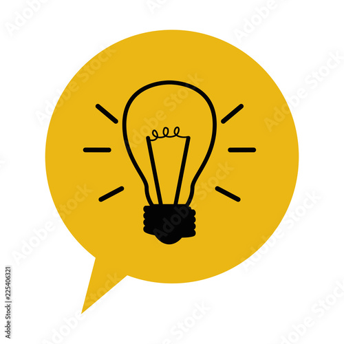 speech bubble with bulb light idea