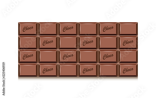 Schokoladentafel mit Logo, Tafel Schokolade, Zartbitter Schokolade,
Grafik Illustration isoliert auf weißem Hintergrund 
