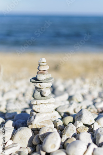 stack of stones on the beach