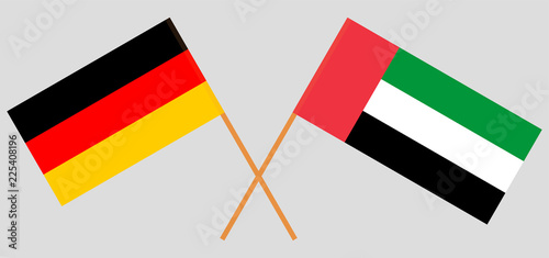 Germany and United Arab Emirates. The German and UAE flags. Official colors. Correct proportion. Vector