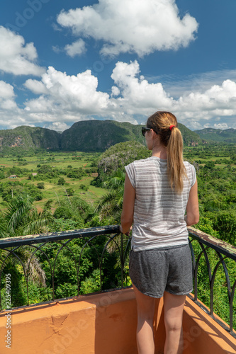 Photography Girl on the viewpoint in Viniales, Cuba