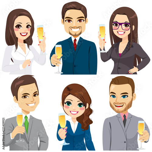 Group of six business peopl...