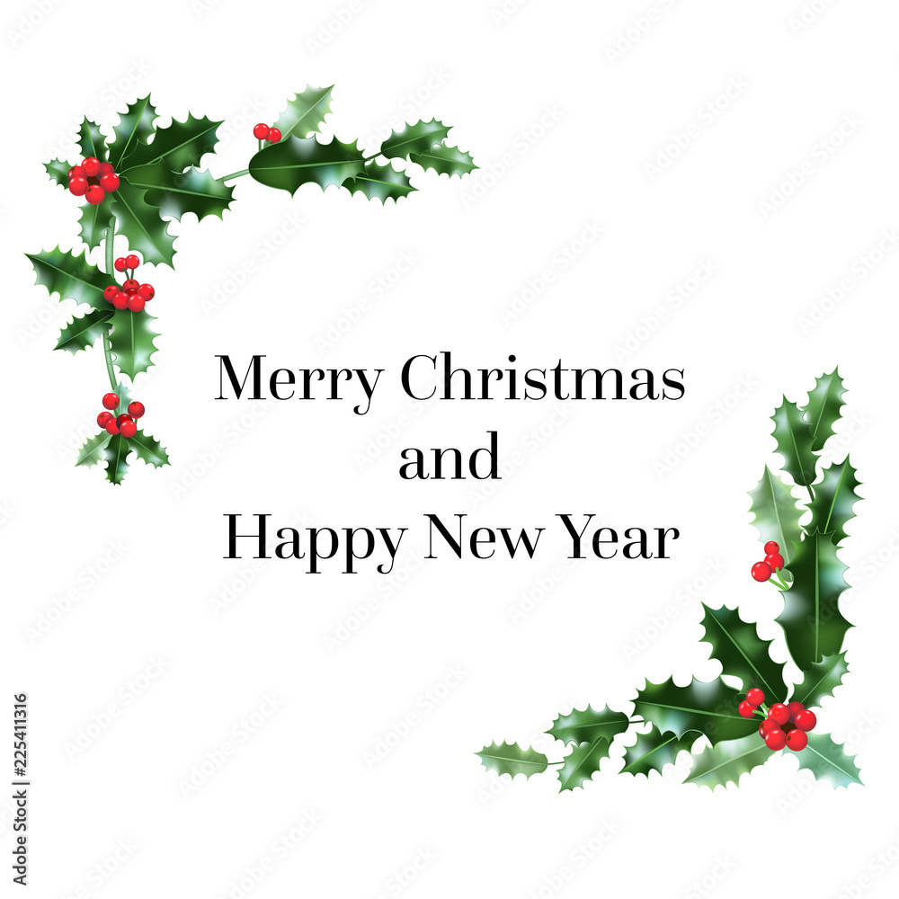 Holly festive frame Holly festive frame