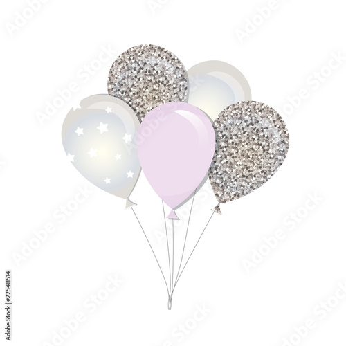 Glossy balloons. For birthday, baby shower or holidays design.