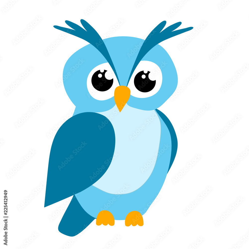 cute owl character, cartoon