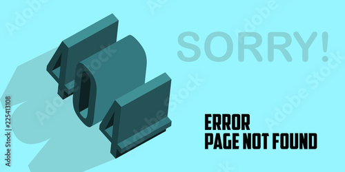404 error website not found graphic design. Vector illustration