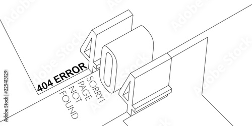 404 error website not found graphic design. Vector illustration