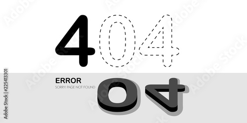 404 error website not found graphic design. Vector illustration