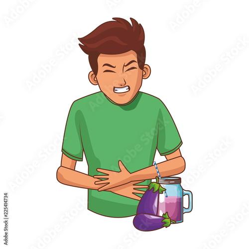 Young man with stomach ache