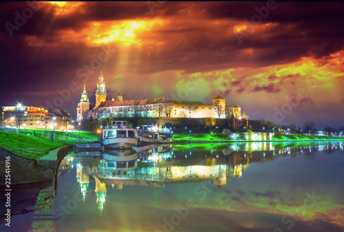 Wawel castle famous landmark in Krakow Poland.  © gatsi