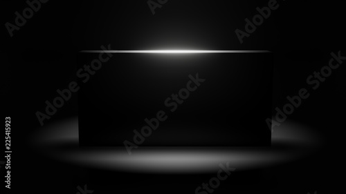 black monolith 3d illustration with copy space photo