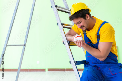 Injured worker at the work site