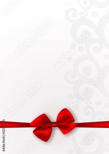 festive background with a bow and place for for text
