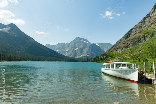 Ferry at Swiftcurrent Lake Glacier
