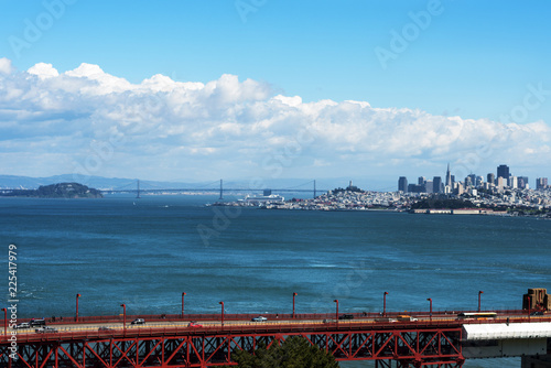Photography Golden Gate Bridge, San Francisco with bay and city views