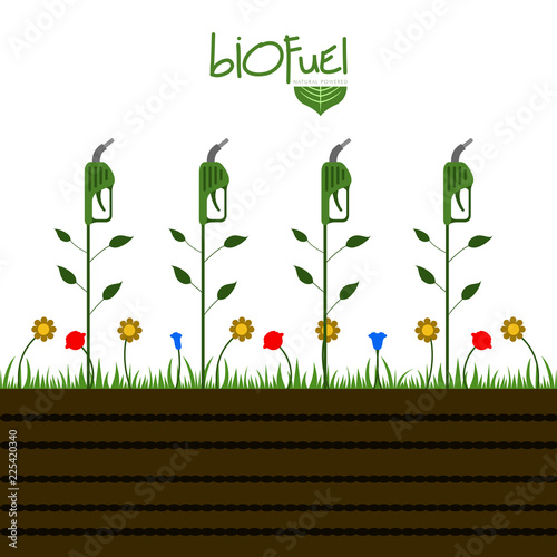 Green biofuel concept image. Vector illustration design