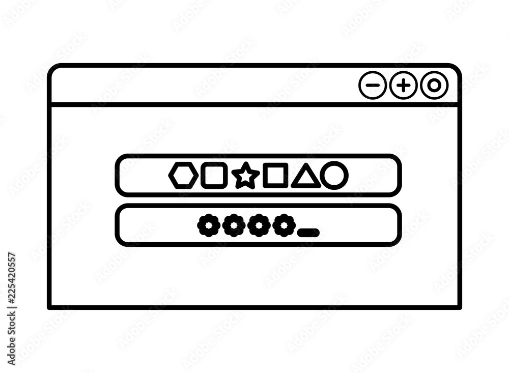 window with password isolated icons