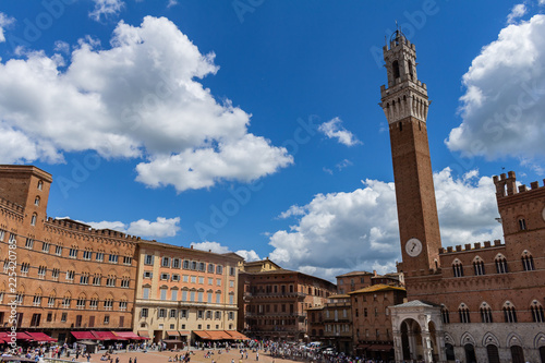 Panoramic view of the main square of the city of Siena
