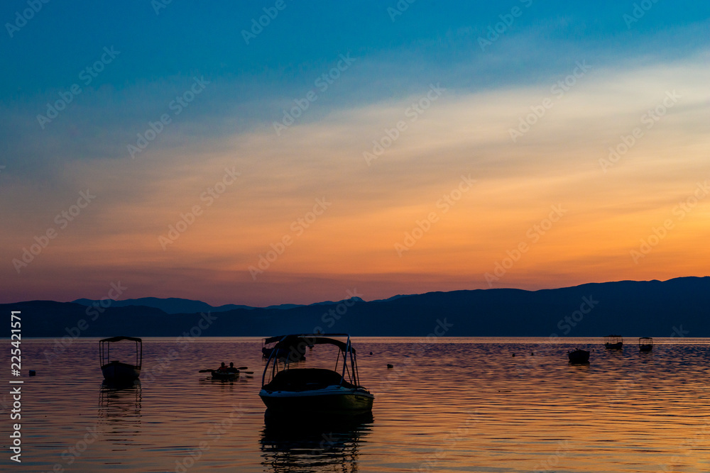 Ohrid.Macedonia-sunset on the lake