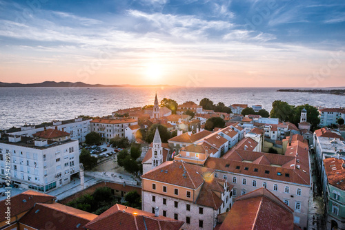 Zadar ,Croatia-sunset panorama of the old town