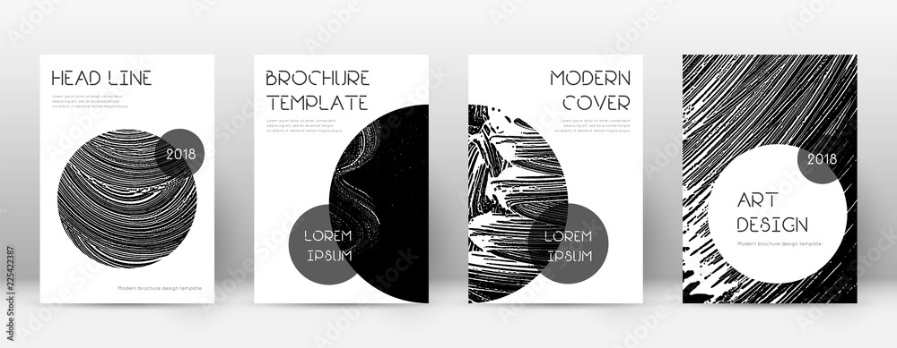 Cover page design template. Trendy brochure layout. Classic trendy abstract cover page. Black grunge