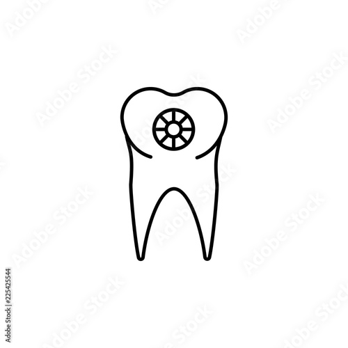 tooth icon. Element of jewelry for mobile concept and web apps illustration. Thin line icon for website design and development, app development