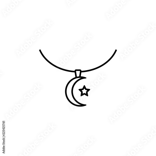 necklace icon. Element of jewelry for mobile concept and web apps illustration. Thin line icon for website design and development, app development