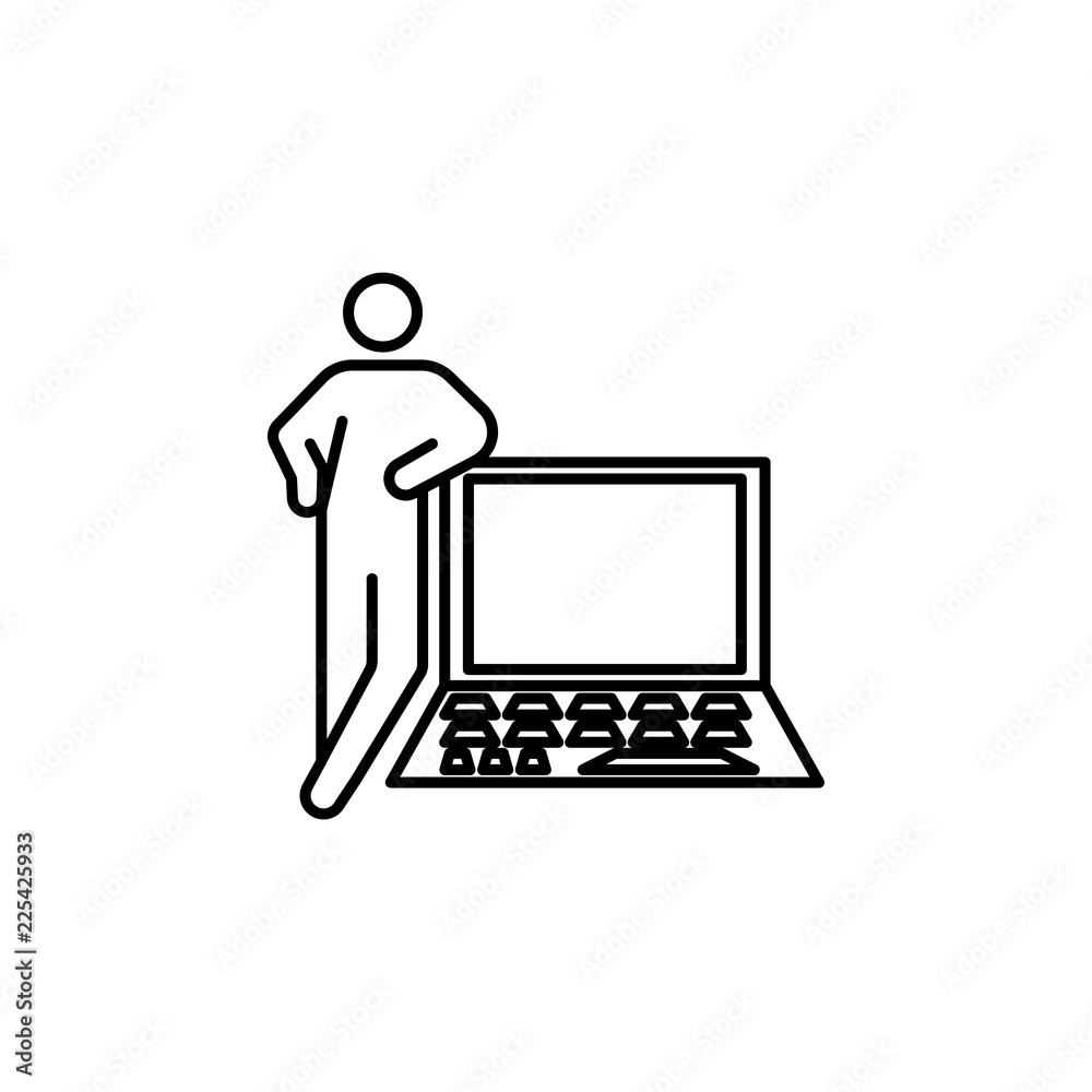 programming icon. Element of conceptual figures for mobile concept and web apps illustration. Thin line icon for website design and development, app development