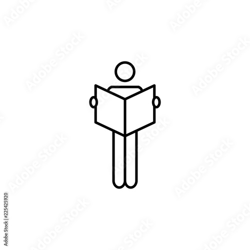 book, reader icon. Element of conceptual figures for mobile concept and web apps illustration. Thin line icon for website design and development, app development