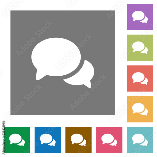 Discussion square flat icons