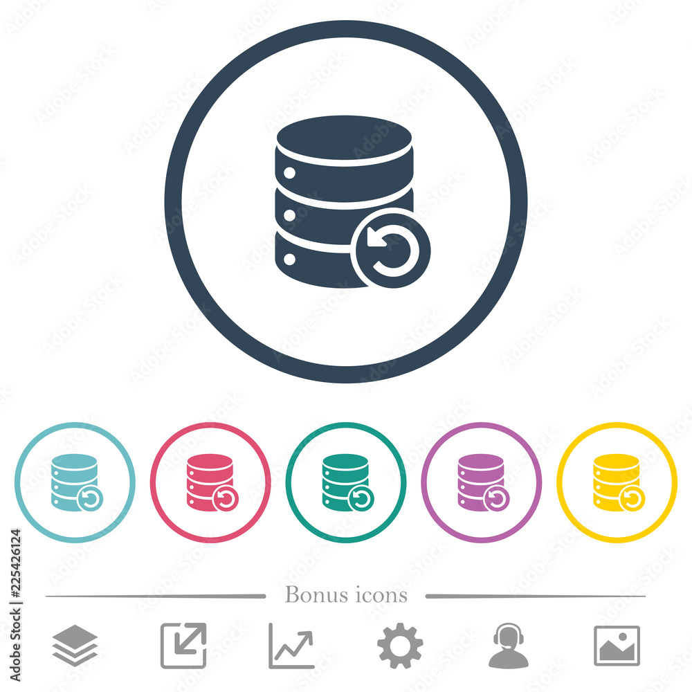 Undo database changes flat color icons in round outlines Undo database changes flat color icons in round outlines
