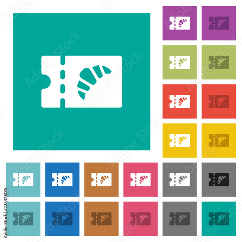 Bakery discount coupon square flat multi colored icons