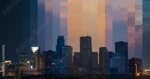 Minneapolis Skyline - Timeslice - Day to Night Transition photo