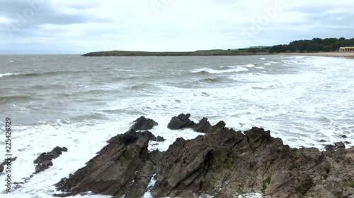 Rough Sea Landscape on a Welsh Beach photo