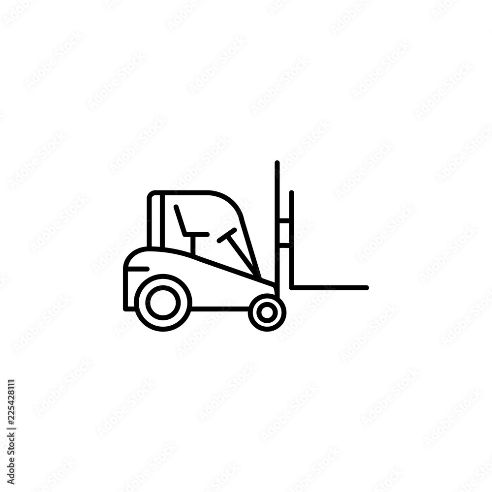industrial forklift icon. Element of construction machine icon for mobile concept and web apps. Thin line industrial forklift icon can be used for web and mobile