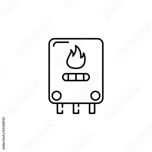 central heating, gas boiler icon. Element of temperature control equipment for mobile concept and web apps illustration. Thin line icon for website design and development