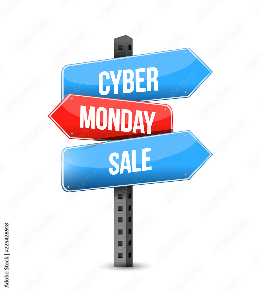 Cyber Monday Sale multiple destination color street sign Cyber Monday Sale multiple destination color street sign